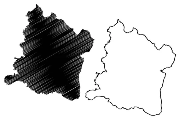 Província de Varna (República da Bulgária, Províncias da Bulgária) mapa ilustração vetorial, rabisco esboço Varna okrug mapa —  Vetores de Stock