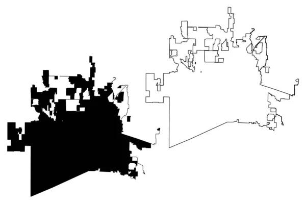 McKinney City (Villes des États-Unis d'Amérique, États-Unis d'Amérique, ville des États-Unis) illustration vectorielle de la carte, croquis en croquis Ville de McKinney carte — Image vectorielle