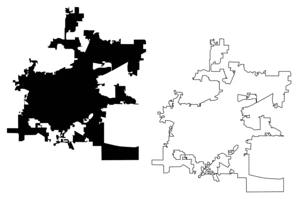 Tallahassee City (Spojené státy americké, Spojené státy americké, usa city) map vector illustration, scribble sketch Mapa města Tallahassee — Stockový vektor