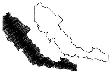 Merkez Eyaleti (Papua Yeni Gine Bağımsız Devleti, Png, Papua Yeni Gine eyaletleri) harita vektör illüstrasyon, karalama kroki Merkezi ma
