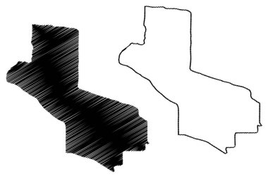 Hela Eyaleti (Papua Yeni Gine Bağımsız Devleti, Png, Papua Yeni Gine eyaletleri) harita vektör illüstrasyon, karalama kroki Hela ma