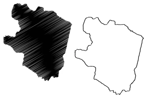 Provincia de las Tierras Altas del Este (Estado Independiente de Papúa Nueva Guinea, PNG, Provincias de Papúa Nueva Guinea) mapa vector ilustración, garabato boceto Tierras Altas del Este ma — Archivo Imágenes Vectoriales