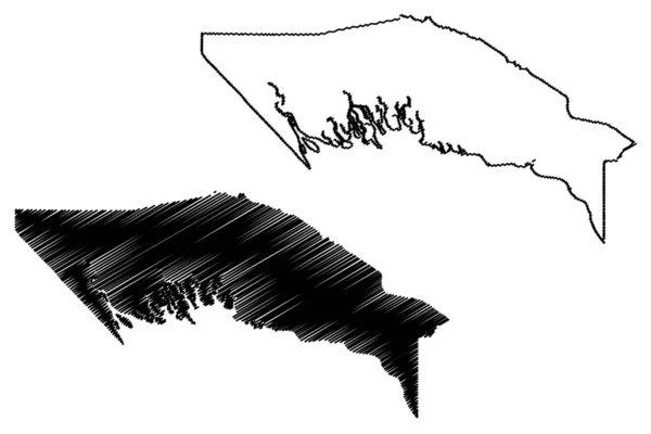 Provincie Gulf (nezávislý stát Papua-Nová Guinea, PNG, provincie Papuy Nové Guiney) mapa vektorového obrázku, Klikyháky, náčrtek Gulf mA — Stockový vektor