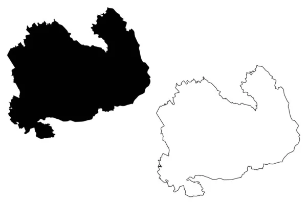 Região de Savonia do Sul (República da Finlândia) mapa ilustração vetorial, esboço de rabiscos Mapa de Savo do Sul — Vetor de Stock