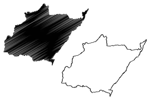 North Governorate (Republika Libańska, Gubernatorstwo Libanu) ilustracja wektorowa mapa, szkic Bazgroły Gouvernorat Du Liban-Nord ma — Wektor stockowy