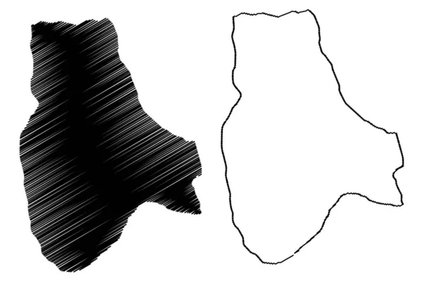 Jabal al Gharbi (Distritos da Líbia, Estado da Líbia, Tripolitânia) mapa ilustração vetorial, esboço de rabiscos Jabal al Gharbi mapa — Vetor de Stock