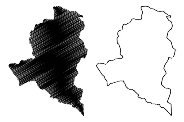 Western Highlands Province (État indépendant de Papouasie-Nouvelle-Guinée, PNG, provinces de Papouasie-Nouvelle-Guinée) illustration vectorielle de carte, croquis en croquis Western Highlands ma — Image vectorielle