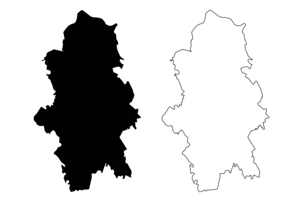 中央フィンランド地域(フィンランド共和国)地図ベクトル図,スクリブルスケッチ中央地図 — ストックベクタ