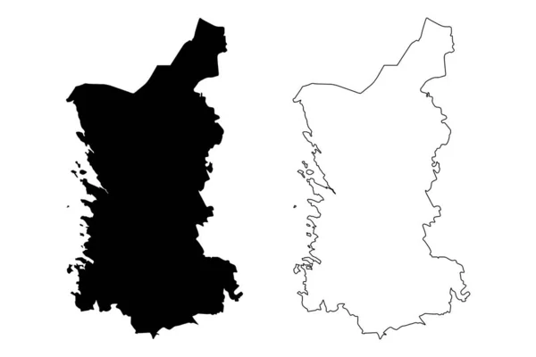 Satakunta Region (Finská republika) mapa vektorová ilustrace, čmáranice Mapa Satakunta — Stockový vektor