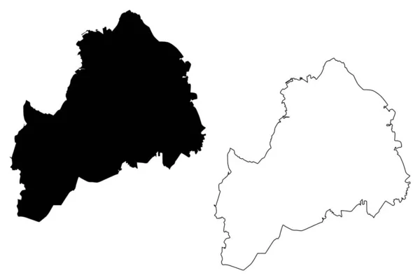 Région d'Ostrobothnie du Sud (République de Finlande) illustration vectorielle de carte, croquis de gribouillis Ostrobothnie du Sud carte — Image vectorielle