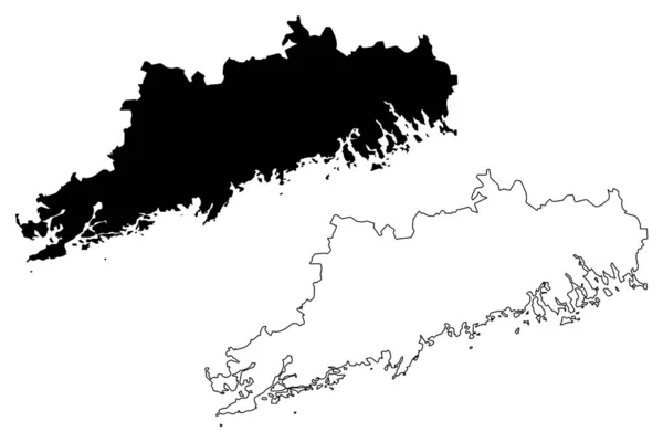 Uusimaa régió (Finn Köztársaság) térkép vektor illusztráció, firka vázlat Uusimaa térkép — Stock Vector