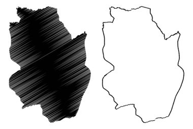 Morazan Bölümü (El Salvador Cumhuriyeti, El Salvador Bölümleri) harita vektör illüstrasyon, karalama kroki Morazan harita