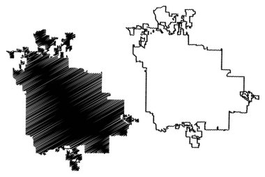 Akron City ( Amerika Birleşik Devletleri şehirleri, Amerika Birleşik Devletleri, ABD şehri) harita vektör illüstrasyon, karalama kroki Şehir Akron harita