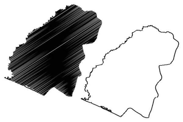 Ahuachapan Department (republika Salvador, departementy Salvadoru) mapa vektorového obrázku, náčrtek Ahuachapan mA — Stockový vektor