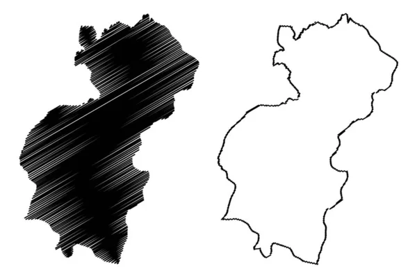 サンタアナ部(エルサルバドル共和国、エルサルバドルの部門)マップベクトルイラスト、落書きスケッチサンタアナママ — ストックベクタ