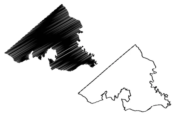 Augusta city (vereinigte staaten städte, vereinigte staaten von amerika, usa city) karte vektorillustration, kritzelskizze stadt von augusta map — Stockvektor