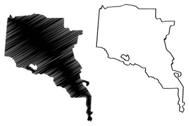 Ahal Bölgesi (Türkmenistan Cumhuriyeti, Türkmenistan Bölgeleri) harita vektör illüstrasyonu, çizim Ahal Eyaleti ma