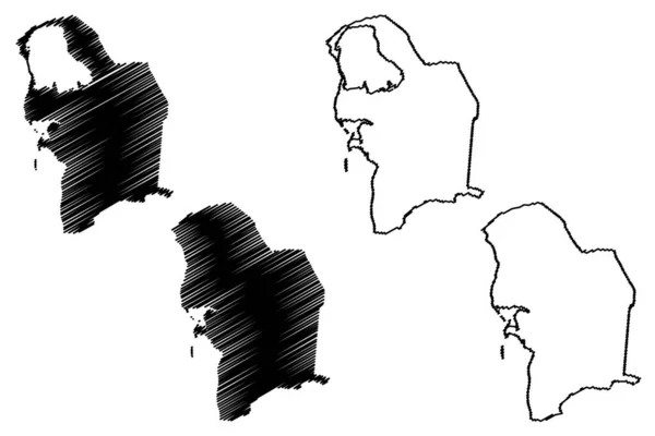 Balkan region (Republic of Turkmenistan, districts of Turkmenistan) map vector illustration, scribble sketch Balkan Province MA — 스톡 벡터
