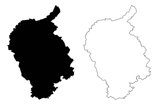 Región de Bratislava (Regiones de Eslovaquia, República Eslovaca) mapa vector ilustración, boceto garabato Bratislava mapa — Archivo Imágenes Vectoriales