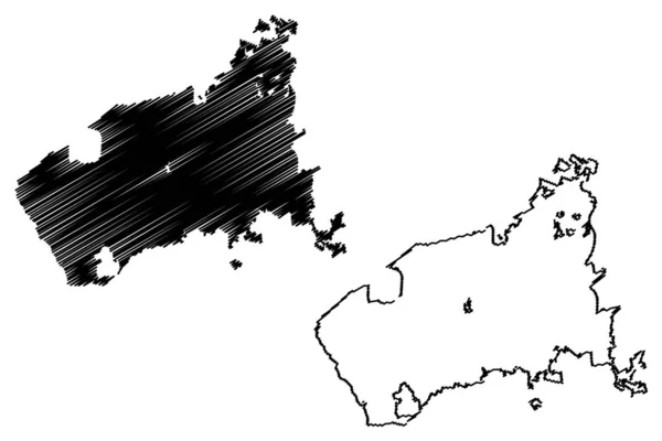 Fayetteville City (città degli Stati Uniti d'America, città degli Stati Uniti d'America) mappa vettoriale illustrazione, abbozzo scarabocchiare Fayetteville mappa — Vettoriale Stock