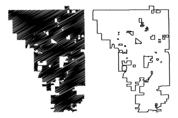 Gilbert city (vereinigte staaten städte, vereinigte staaten von amerika, usa city) map vektorillustration, kritzelskizze stadt von gilbert map — Stockvektor