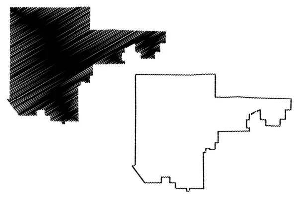 North Las Vegas City (Cidades dos Estados Unidos, Estados Unidos da América, EUA cidade) mapa ilustração vetorial, esboço de rabiscos Cidade do Norte Las Vegas mapa — Vetor de Stock