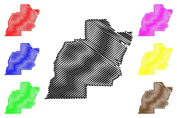 Condado de Barbour, Alabama (Condados em Alabama, Estados Unidos da América, EUA, EUA) mapa ilustração vetorial, esboço de rabiscos Mapa de Barbour — Vetor de Stock