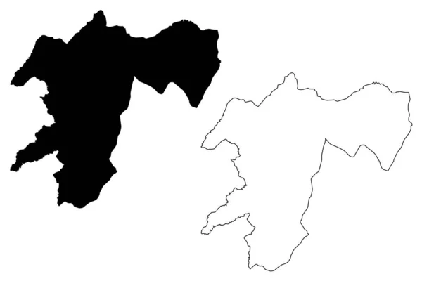 Departament Basenu (departamenty Republiki Konga, Kongo-Brazzaville, Republika Konga, Rotc) mapa wektor ilustracja, skecz bazgroły Mapa puli — Wektor stockowy
