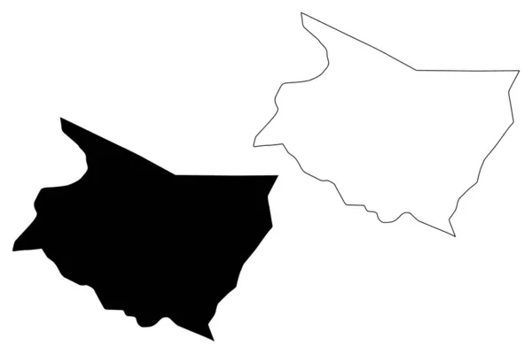 Prowincja Cartago (Republika Kostaryki, Podział administracyjny Kostaryki) mapa wektor ilustracja, skecz bazgroły Cartago ma — Wektor stockowy