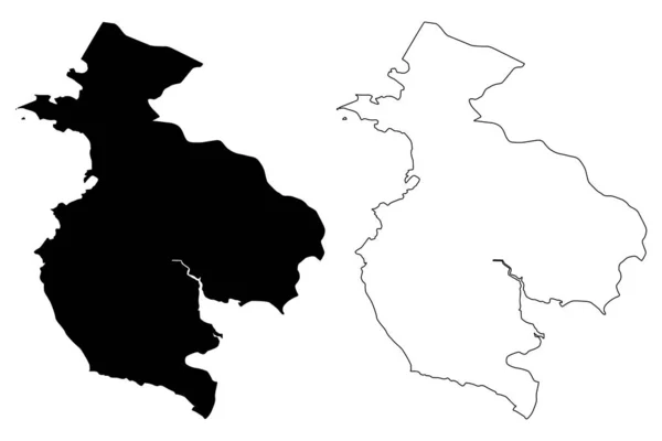 Província de Guanacaste (República da Costa Rica, Divisões administrativas da Costa Rica) mapa ilustração vetorial, rabisco esboço Guanacaste ma — Vetor de Stock