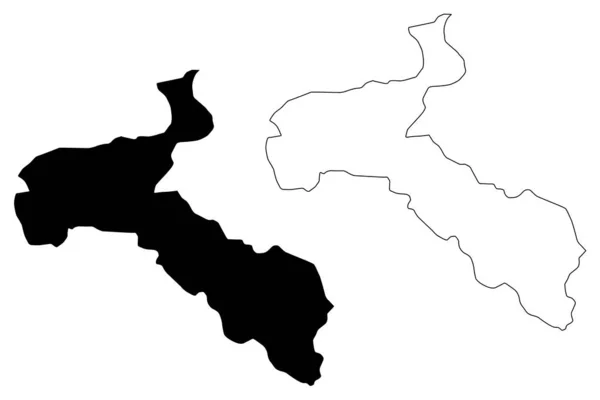 Provincia di San Jose (Repubblica del Costa Rica, Divisioni amministrative del Costa Rica) mappa vettoriale illustrazione, scarabocchio San Jose ma — Vettoriale Stock