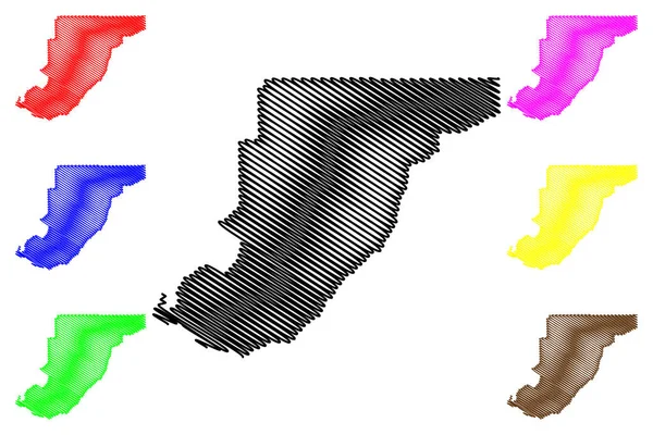 Monroe County, Alabama (графства Алабамы, США, США, США) map vector illustration, scribble sketch Monroe map — стоковый вектор