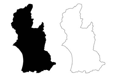 Manawatu-Wanganui Bölgesi (Yeni Zelanda Bölgeleri, Kuzey Adası) harita vektör illüstrasyonu, Manawatu ma