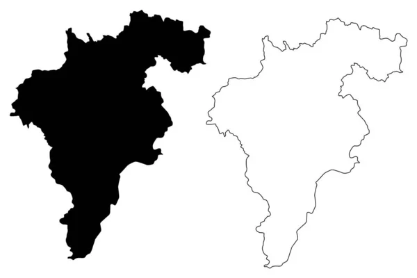 Carlow County Council (República da Irlanda, Condados da Irlanda) mapa ilustração vetorial, rabisco esboço Carlow ma — Vetor de Stock