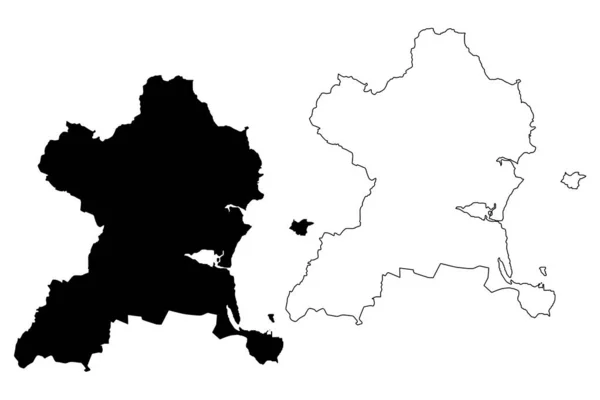 Fingal County Council (Republic of Ireland, Counties of Ireland) mapa vector illustration, scribble sketch Fingal ma — Archivo Imágenes Vectoriales