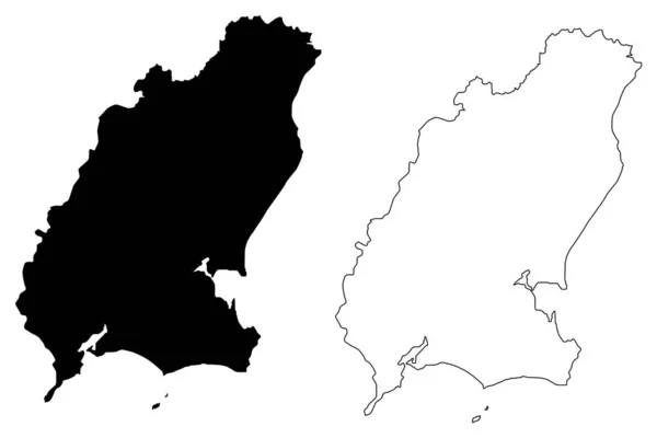 Wexford County Council (República da Irlanda, Condados da Irlanda) mapa ilustração vetorial, rabisco esboço Wexford ma — Vetor de Stock