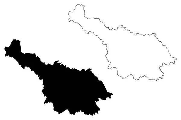 Consejo del Condado de Cavan (República de Irlanda, Condados de Irlanda) mapa vector ilustración, boceto garabato Cavan ma — Vector de stock
