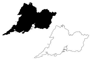 Clare İlçe Konseyi (İrlanda Cumhuriyeti, İrlanda Eyaletleri) harita vektör çizimi, çizim Clare haritası