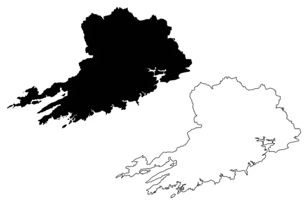 Cork County Council (Republiek Ierland, graafschappen van Ierland) kaart vector illustratie, krabbel schets Cork kaart — Stockvector