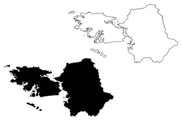 Galway County Council (República da Irlanda, Condados da Irlanda) mapa ilustração vetorial, rabisco esboço Galway mapa —  Vetores de Stock