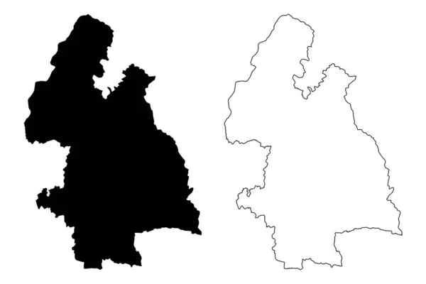 Tipperary County Council (Republic of Ireland, Counties of Ireland) karta vektorillustration, klotskiss Tipperary ma — Stock vektor
