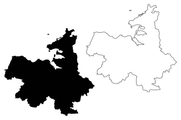 Sligo County Council (República da Irlanda, Condados da Irlanda) mapa ilustração vetorial, rabisco esboço Sligo ma — Vetor de Stock