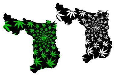 Suphan Buri Eyaleti (Tayland Krallığı, Siam, Tayland Eyaletleri) haritası kenevir yaprağı yeşil ve siyah, Suphan Buri haritası marihuana (marihuana, Thc) yaprağından yapılmıştır.