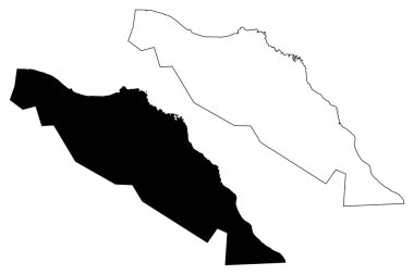 Muscat Valiliği (Umman Sultanlığı, Umman Valiliği) harita vektör çizimi, çizim Muscat haritası