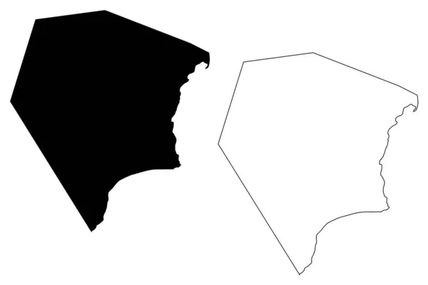 Gouvernorat d'Al Wusta (Sultanat d'Oman, Gouvernorats d'Oman) illustration vectorielle de la carte, croquis de gribouillis Gouvernorat central carte — Image vectorielle