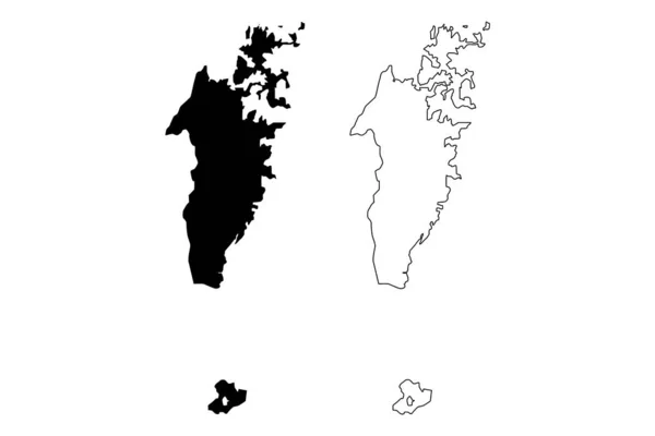 Musandam governorate (sultanate of oman, governorates of oman) Kartenvektorillustration, Kritzelskizze musandam map — Stockvektor