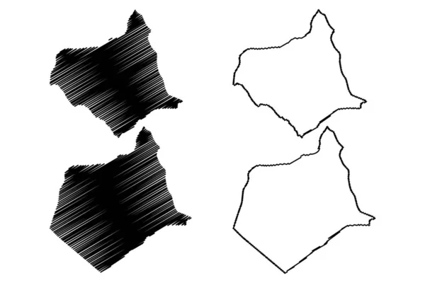 Département des Chontales (République du Nicaragua, départements du Nicaragua) illustration vectorielle de carte, croquis des gribouillis Chontales (NI-CO) ma — Image vectorielle