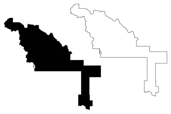 アイダホ州ブレイン郡 アメリカ アメリカ アメリカ アメリカ 地図ベクトル図 スクリブルスケッチブレインマップ — ストックベクタ