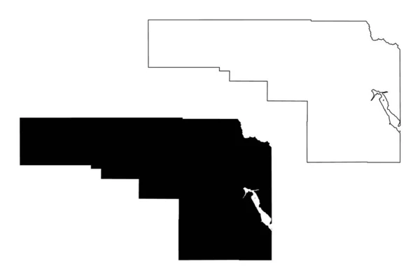 Bonneville County Idaho County United States America Usa Mapa Vector — Vector de stock