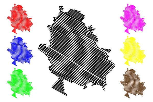 Ivanovo City Federação Russa Rússia Mapa Ilustração Vetorial Esboço Rabiscos — Vetor de Stock